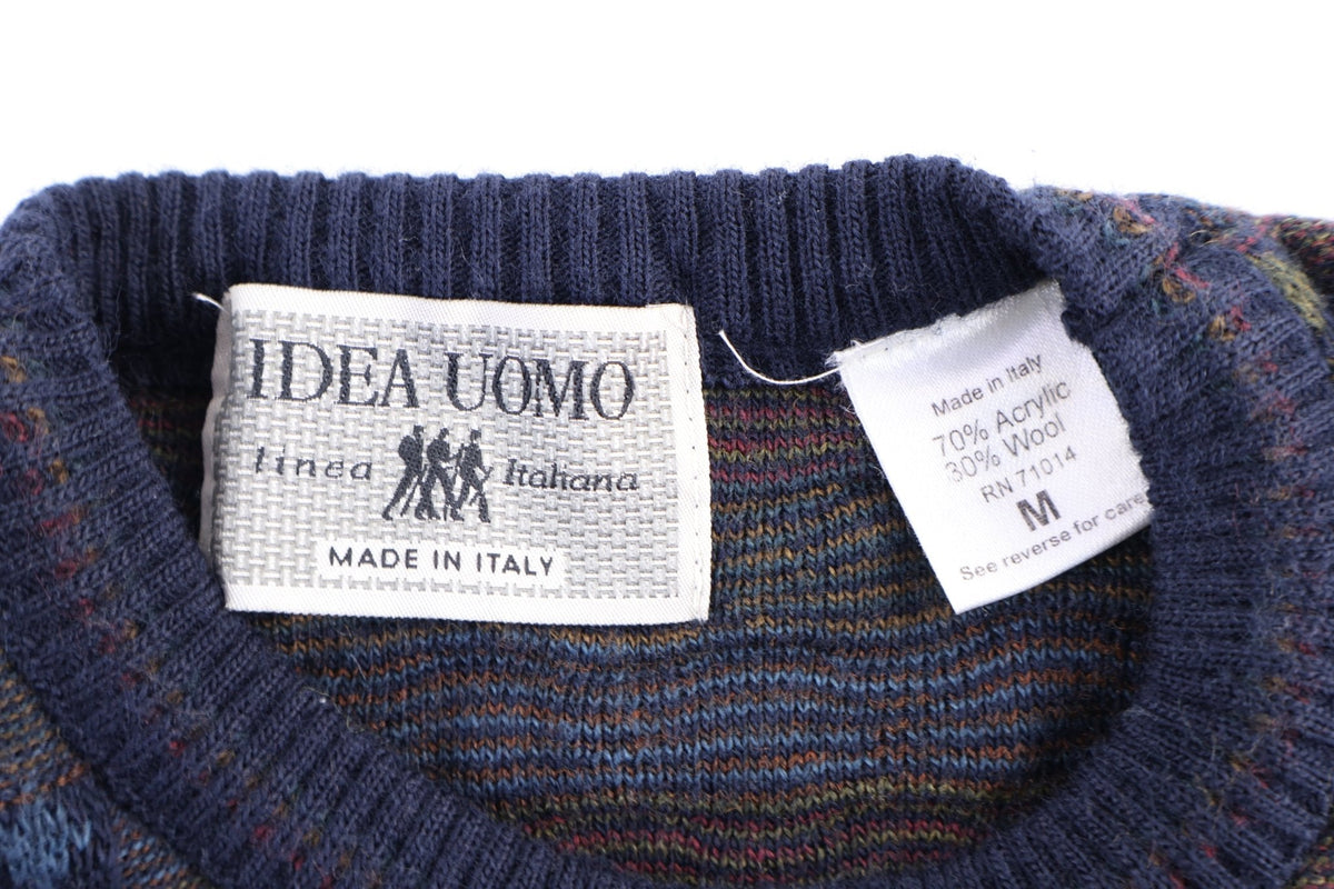 80's Idea Uomo Multipattern Knit Sweater