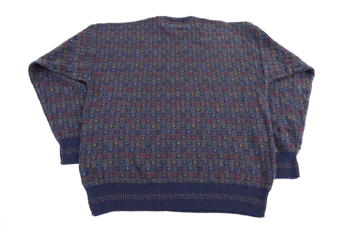 80's Idea Uomo Multipattern Knit Sweater