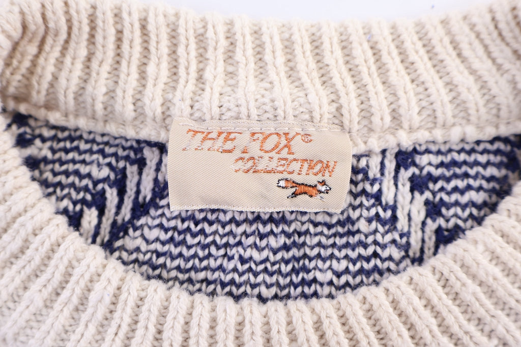80's The Fox Multipattern Knit Sweater