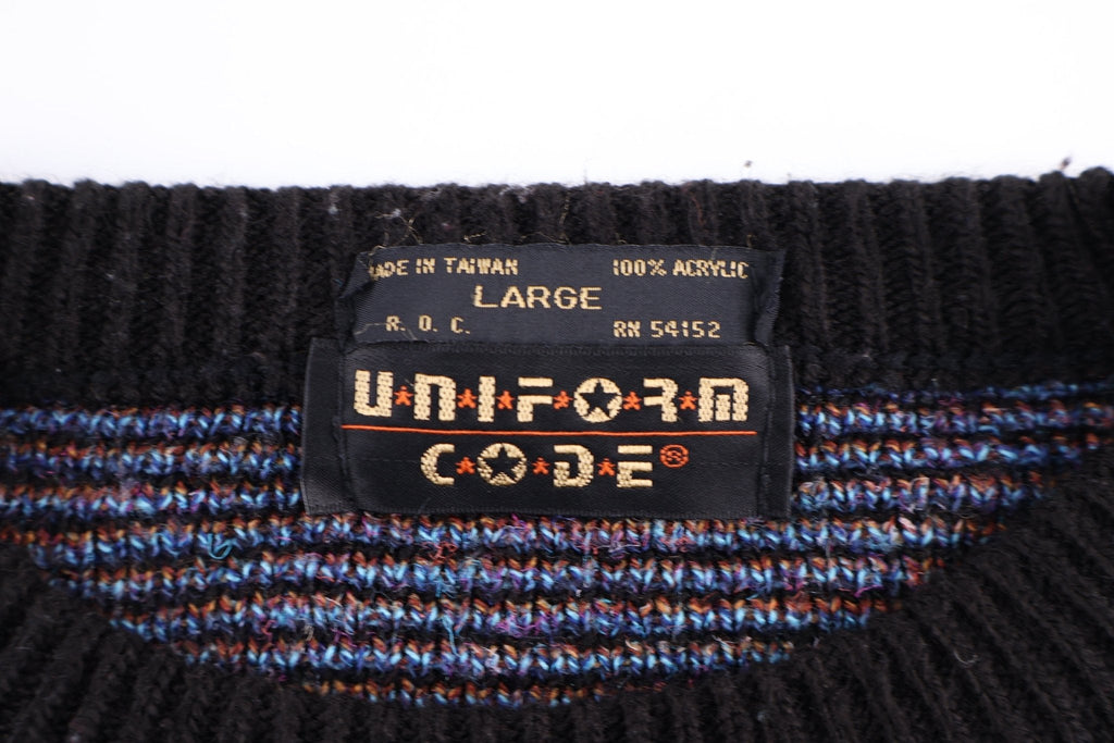 80's Uniform Code Multicolor Knit Sweater