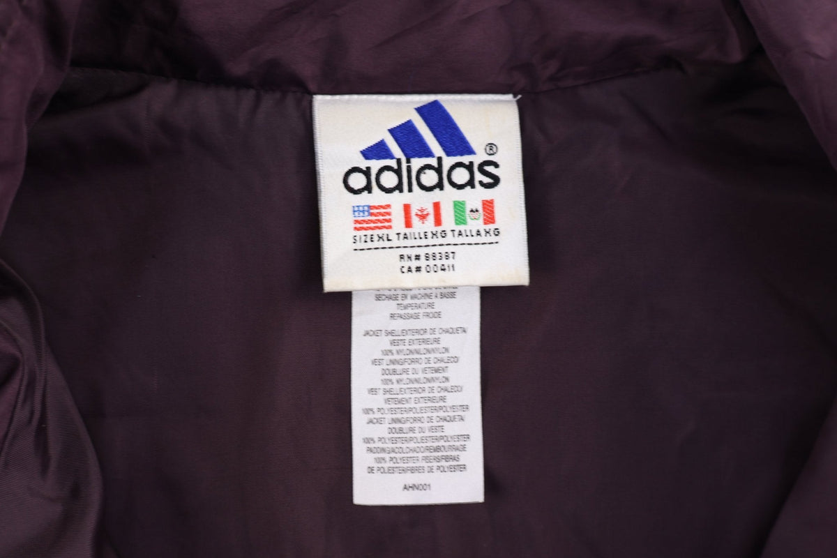 90's Adidas Embroidered Logo Purple Full Zip Vest