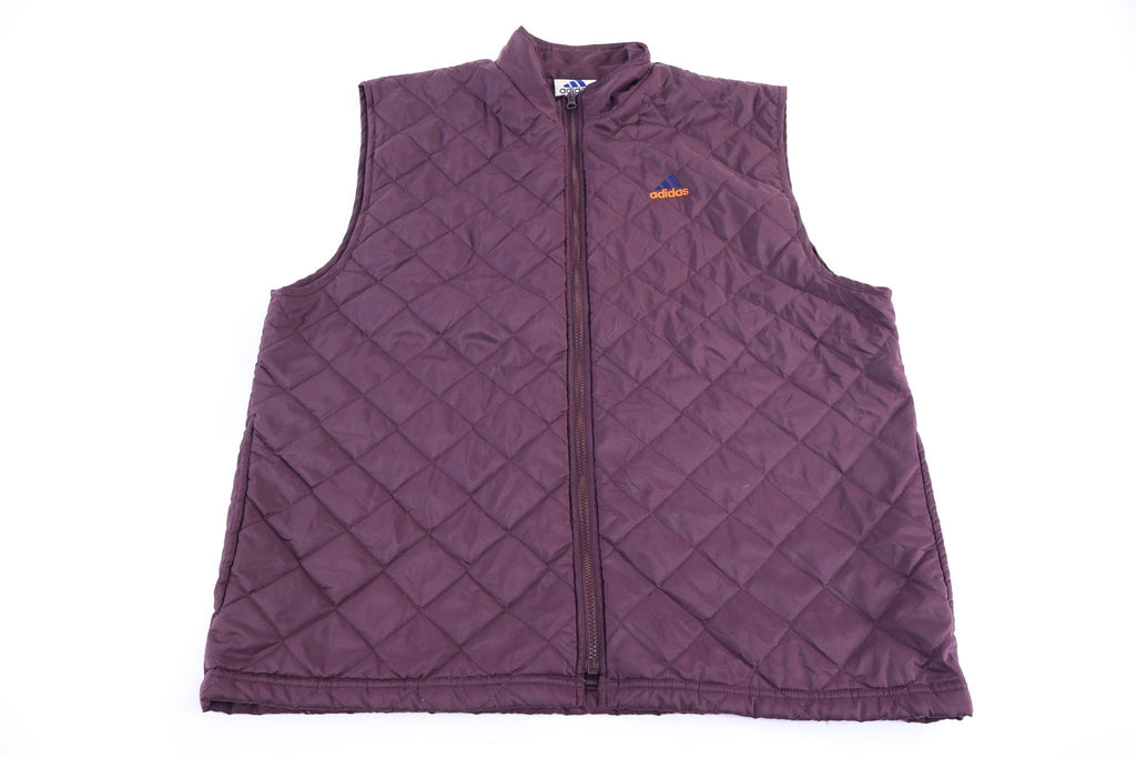 90's Adidas Embroidered Logo Purple Full Zip Vest