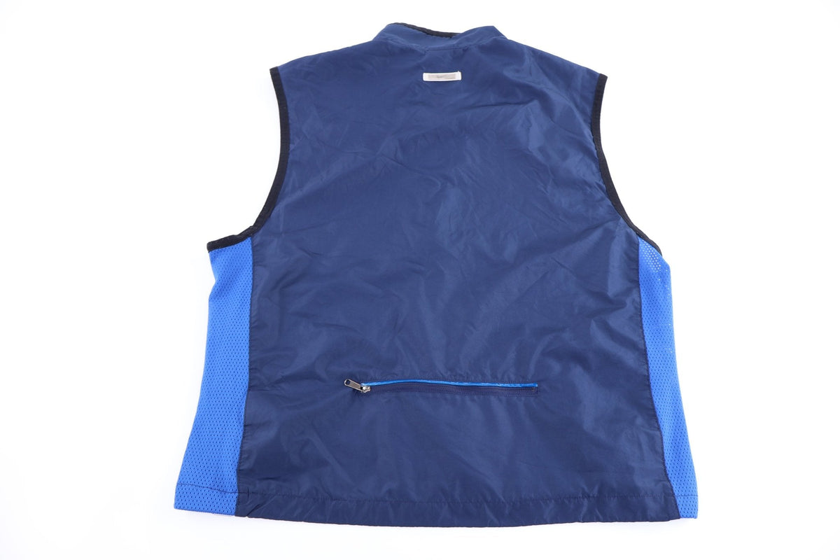 90's Nike Embroidered Logo blue full Zip Vest