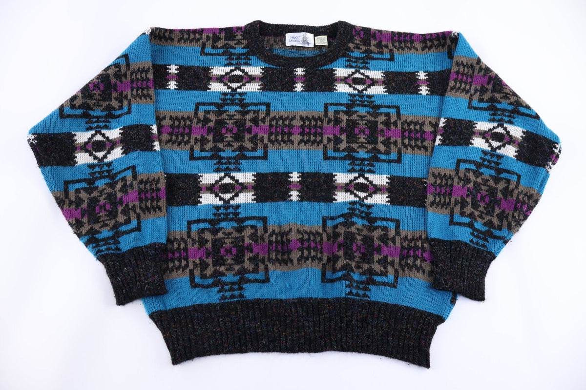 90's Penn's Landing Multipattern Knit Sweater