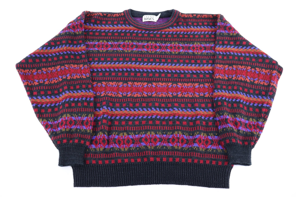 90's Trend Basics Multicolor Knit Sweater