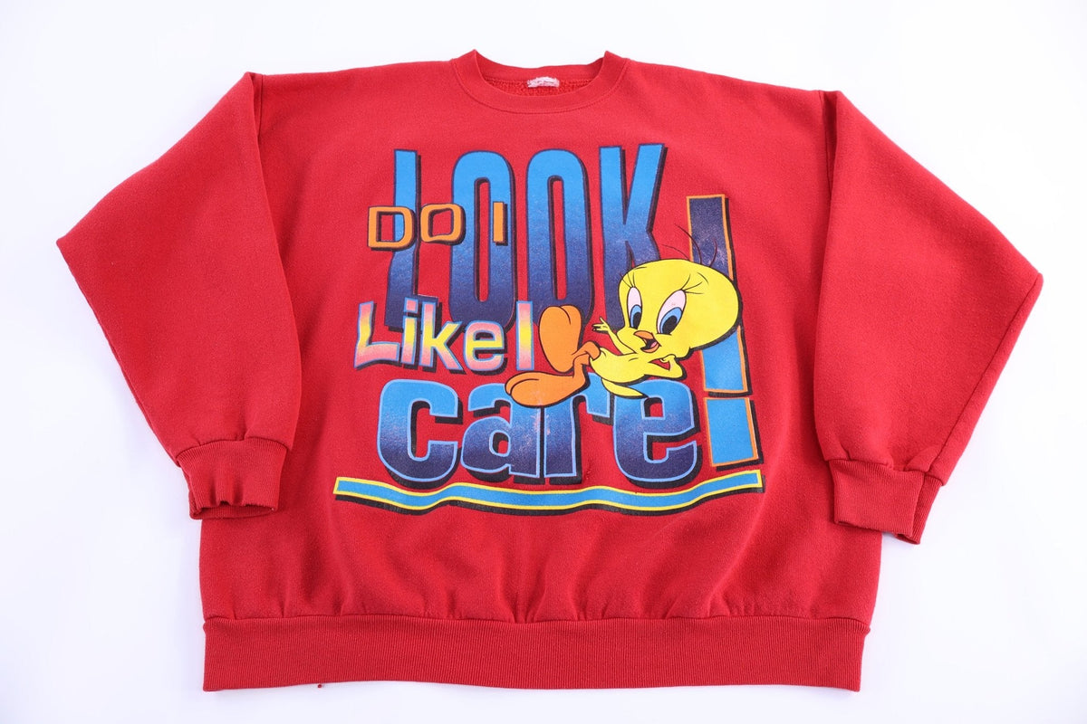 90's Tweety Bird Do I Look Like I Care Sweatshirt product image 1