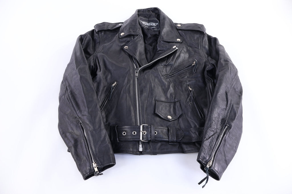 90's Unki Black Full Zip Leather Jacket product image 1