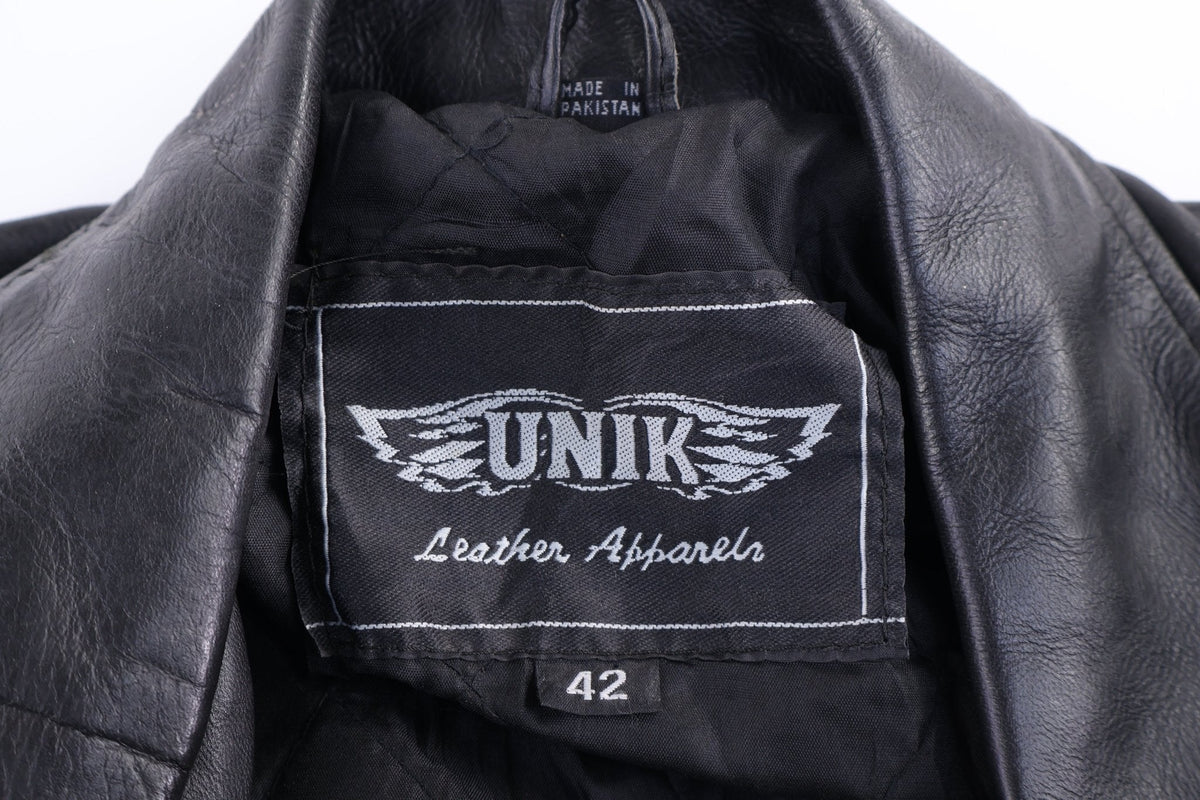 90's Unki Black Full Zip Leather Jacket product image 3