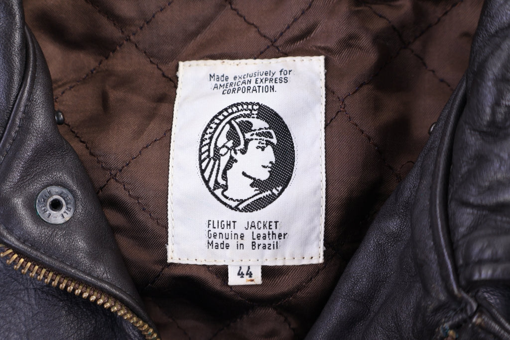 American Express Brown Full Zip Leather Jacket product image 3
