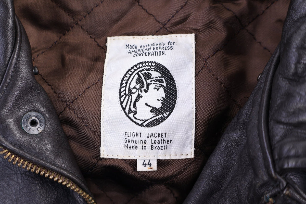 American Express Brown Full Zip Leather Jacket product image 3