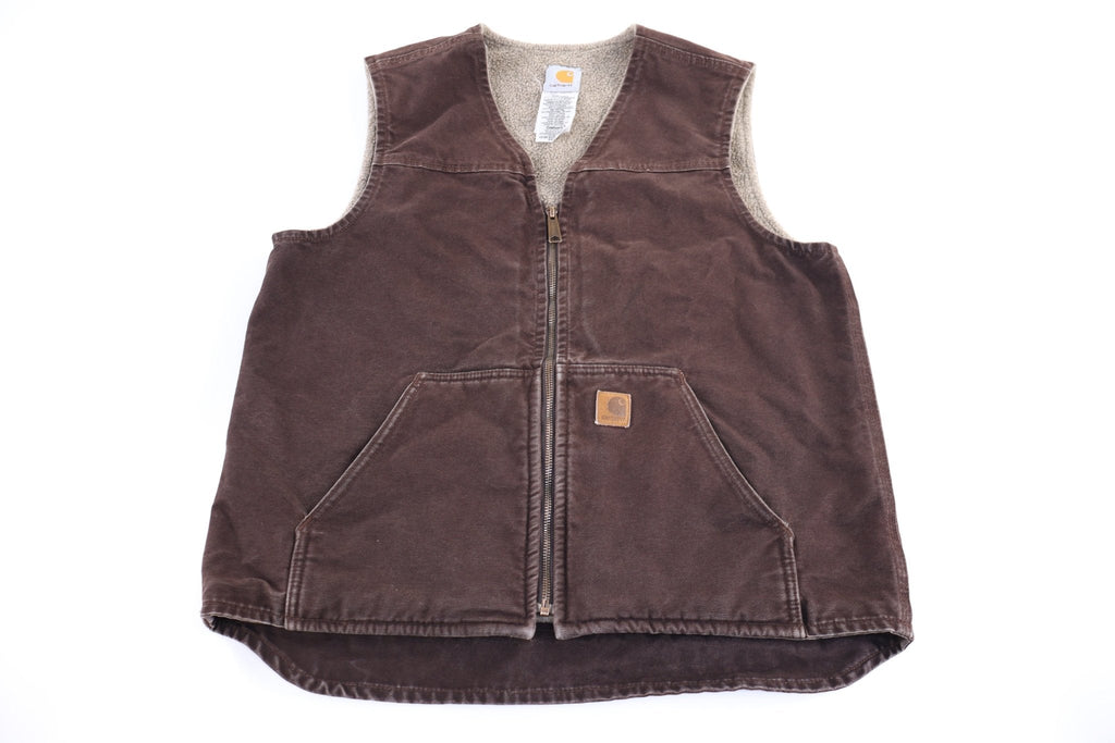 Carhartt Logo Patch Brown Full Zip Vest