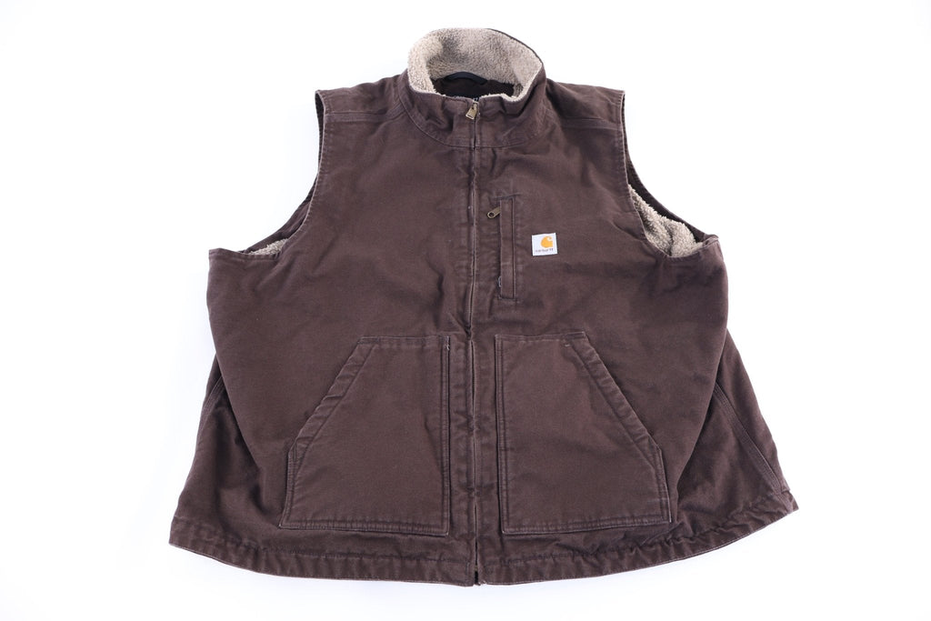 Carhartt Logo Patch Brown Full Zip Vest