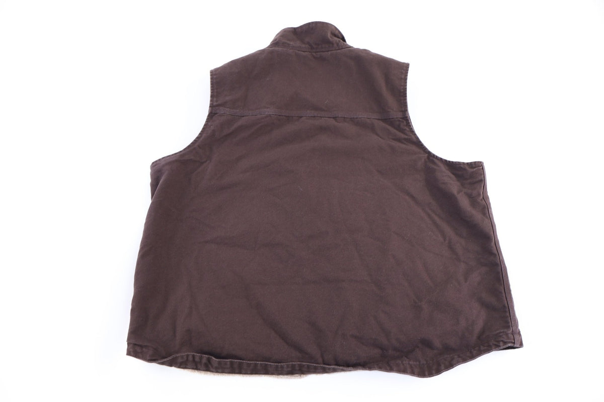 Carhartt Logo Patch Brown Full Zip Vest