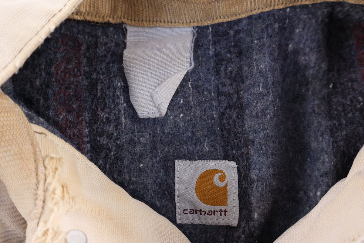 Carhartt Logo Patch Tan Blanket Lined Trucker Jacket