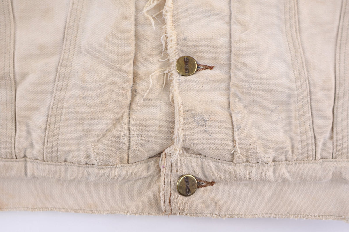 Carhartt Logo Patch Tan Blanket Lined Trucker Jacket