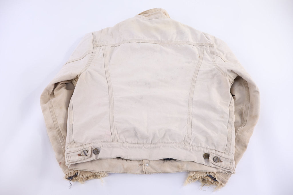 Carhartt Logo Patch Tan Blanket Lined Trucker Jacket