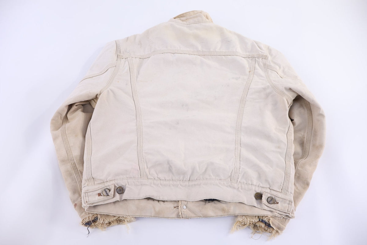 Carhartt Logo Patch Tan Blanket Lined Trucker Jacket