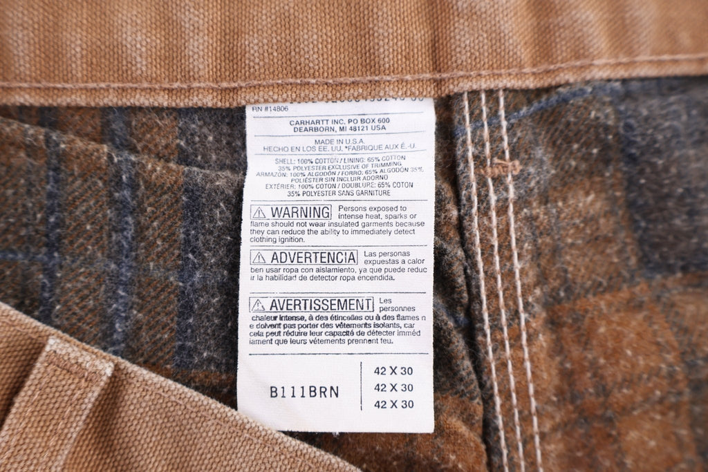 Carhartt Logo Patch Tan Flannel Lined Pants product image 3