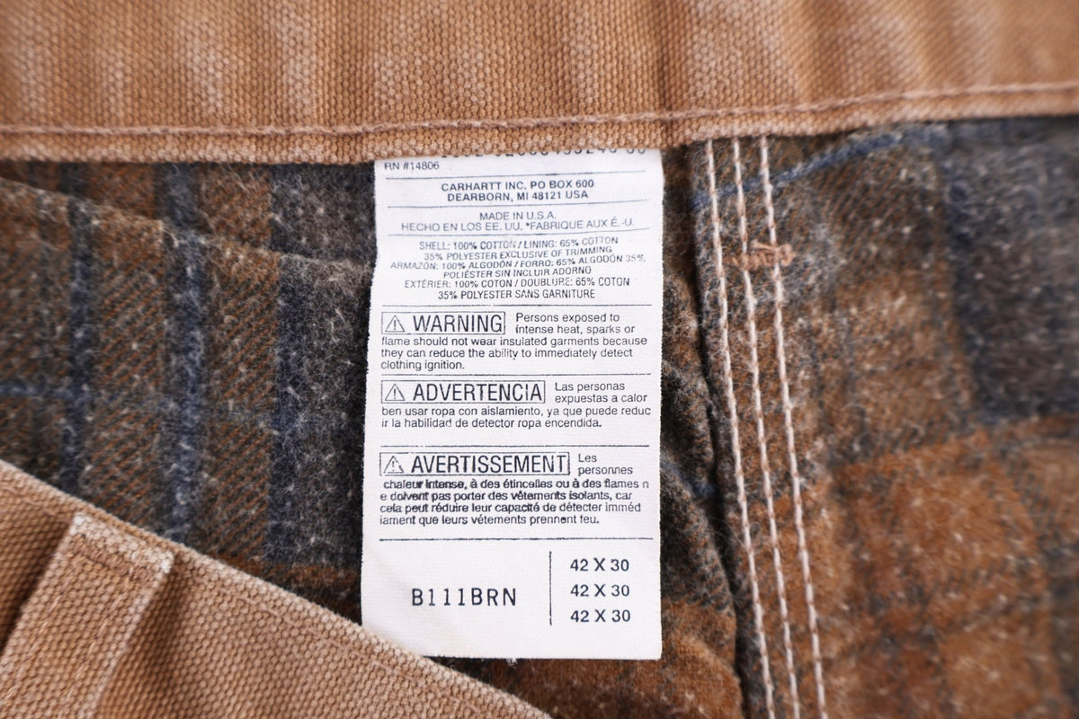 Carhartt Logo Patch Tan Flannel Lined Pants product image 3