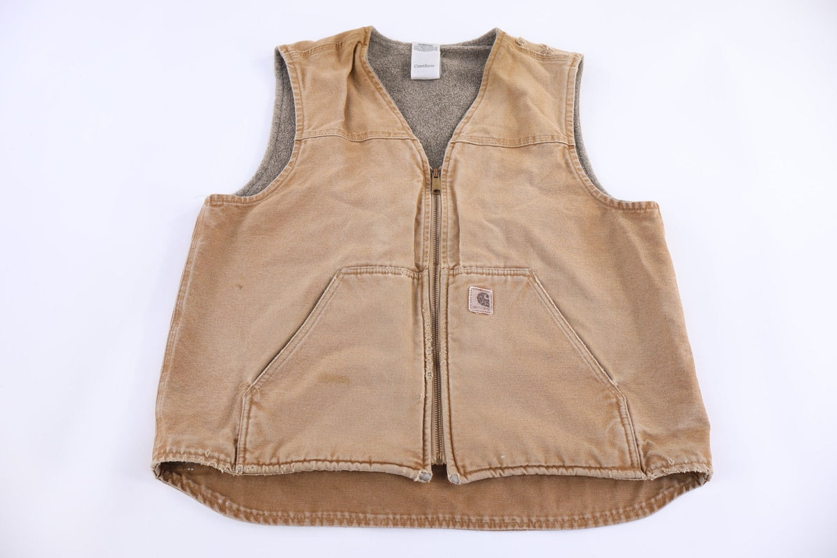 Carhartt Logo Patch Tan Full Zip Vest