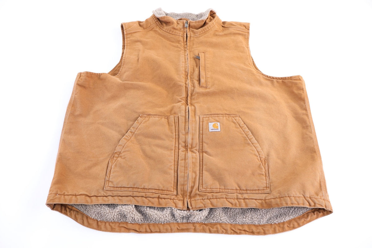 Carhartt Logo Patch Tan Full Zip Vest