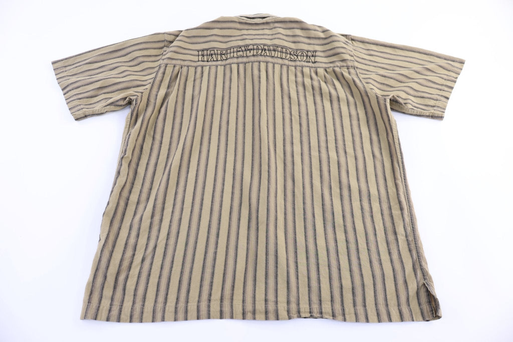Harley Davidson Motorcycles Green & Grey Button Down