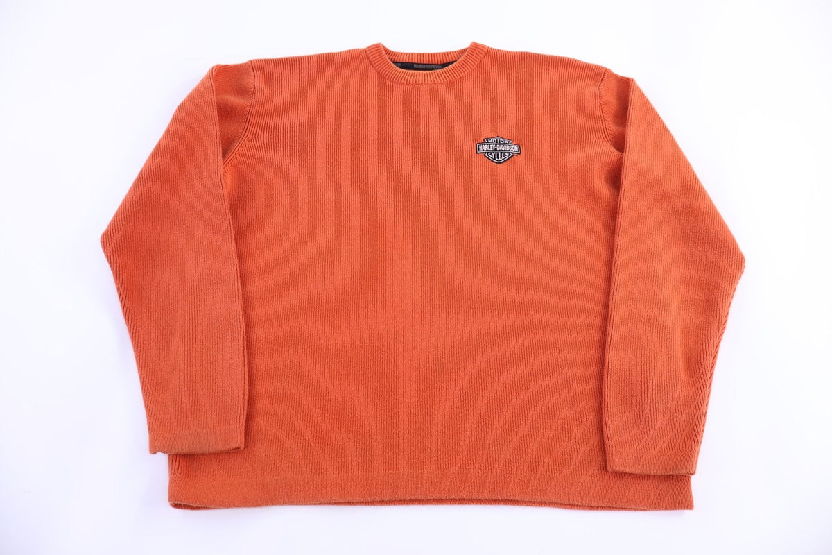 Harley Davidson Motorcycles Orange Knit Sweater