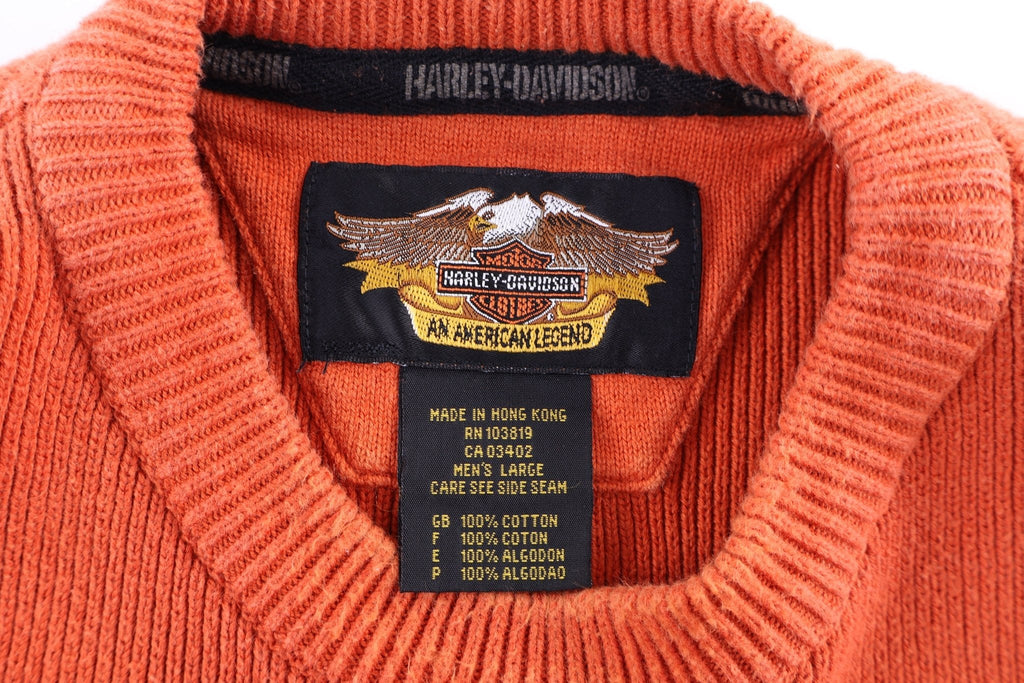 Harley Davidson Motorcycles Orange Knit Sweater