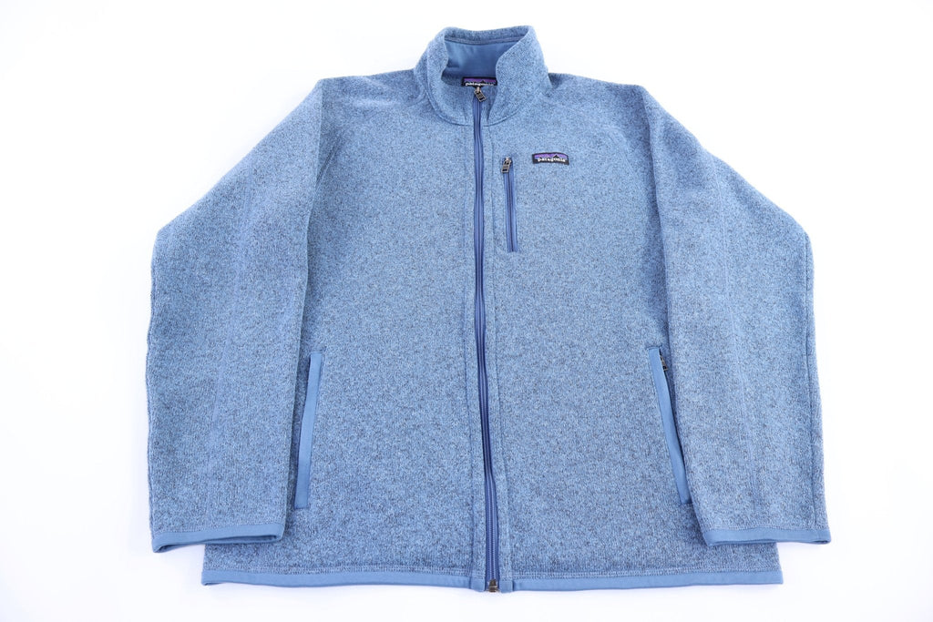 Patagonia Logo Patch Blue Full Zip Sweater