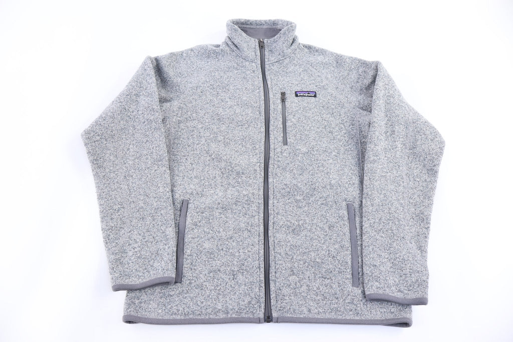 Patagonia Logo Patch Grey Full Zip Sweater