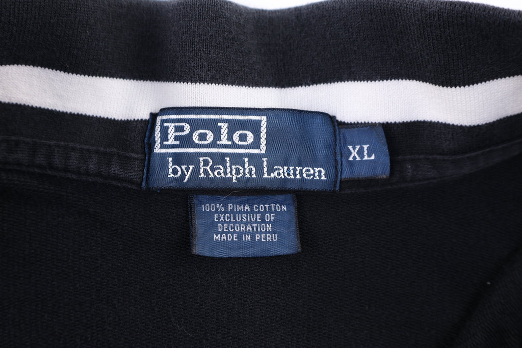 Polo by Ralph Lauren Embroidered Logo Black Quarter Zip Sweater