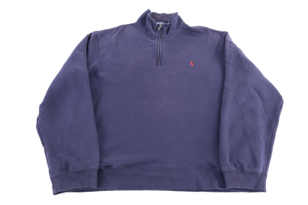Polo by Ralph Lauren Embroidered Logo Blue Quarter Zip Sweater