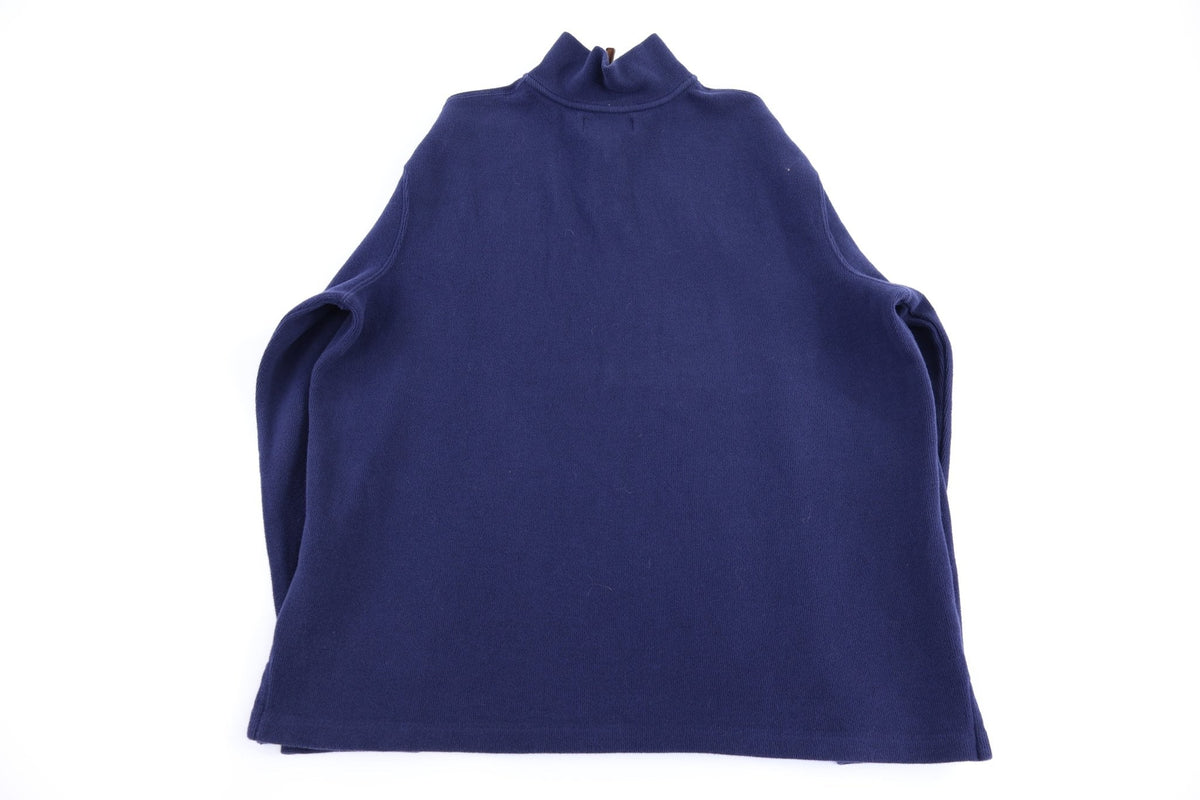 Polo by Ralph Lauren Embroidered Logo Blue Quarter Zip Sweater