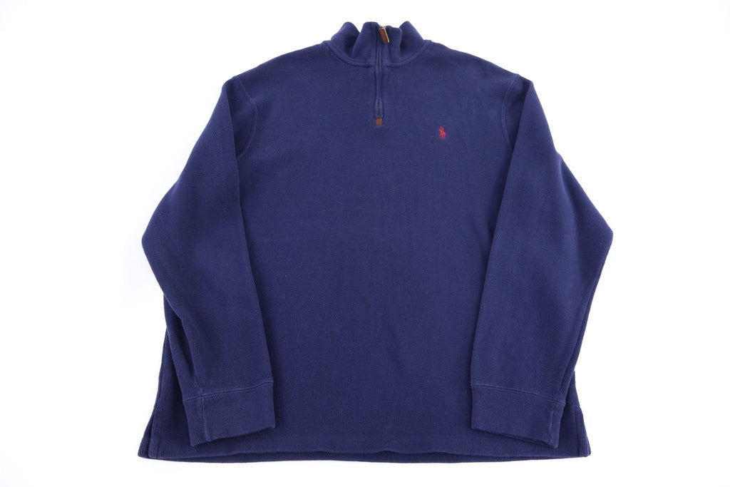 Polo by Ralph Lauren Embroidered Logo Blue Quarter Zip Sweater
