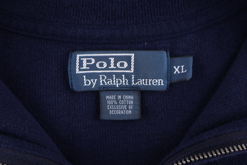 Polo by Ralph Lauren Embroidered Logo Blue Quarter Zip Sweater