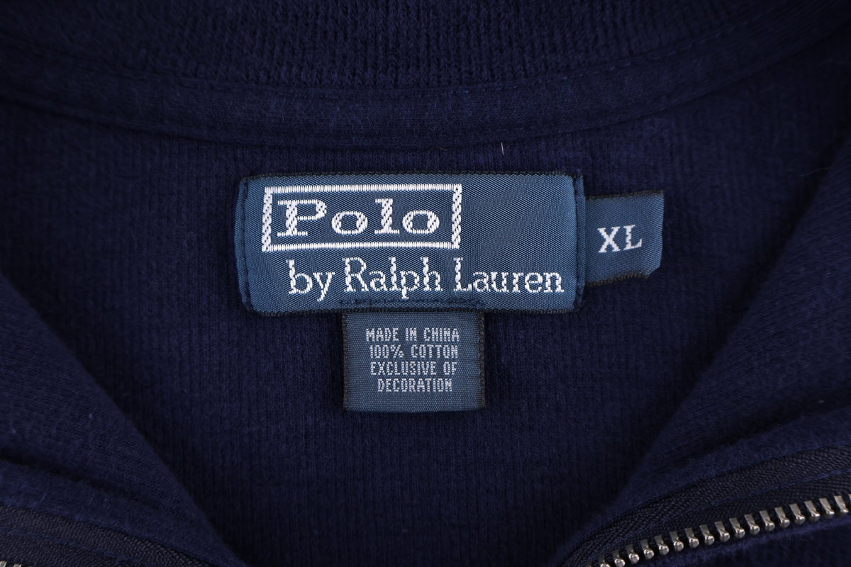 Polo by Ralph Lauren Embroidered Logo Blue Quarter Zip Sweater
