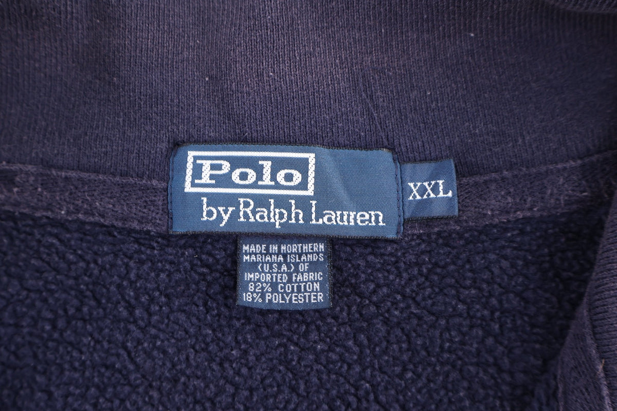 Polo by Ralph Lauren Embroidered Logo Blue Quarter Zip Sweater