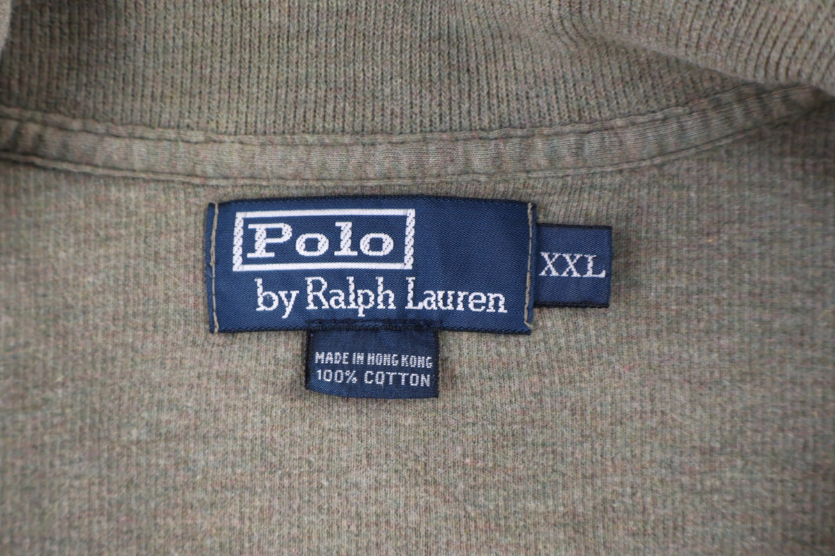 Polo by Ralph Lauren Embroidered Logo Brown Quarter Zip Sweater