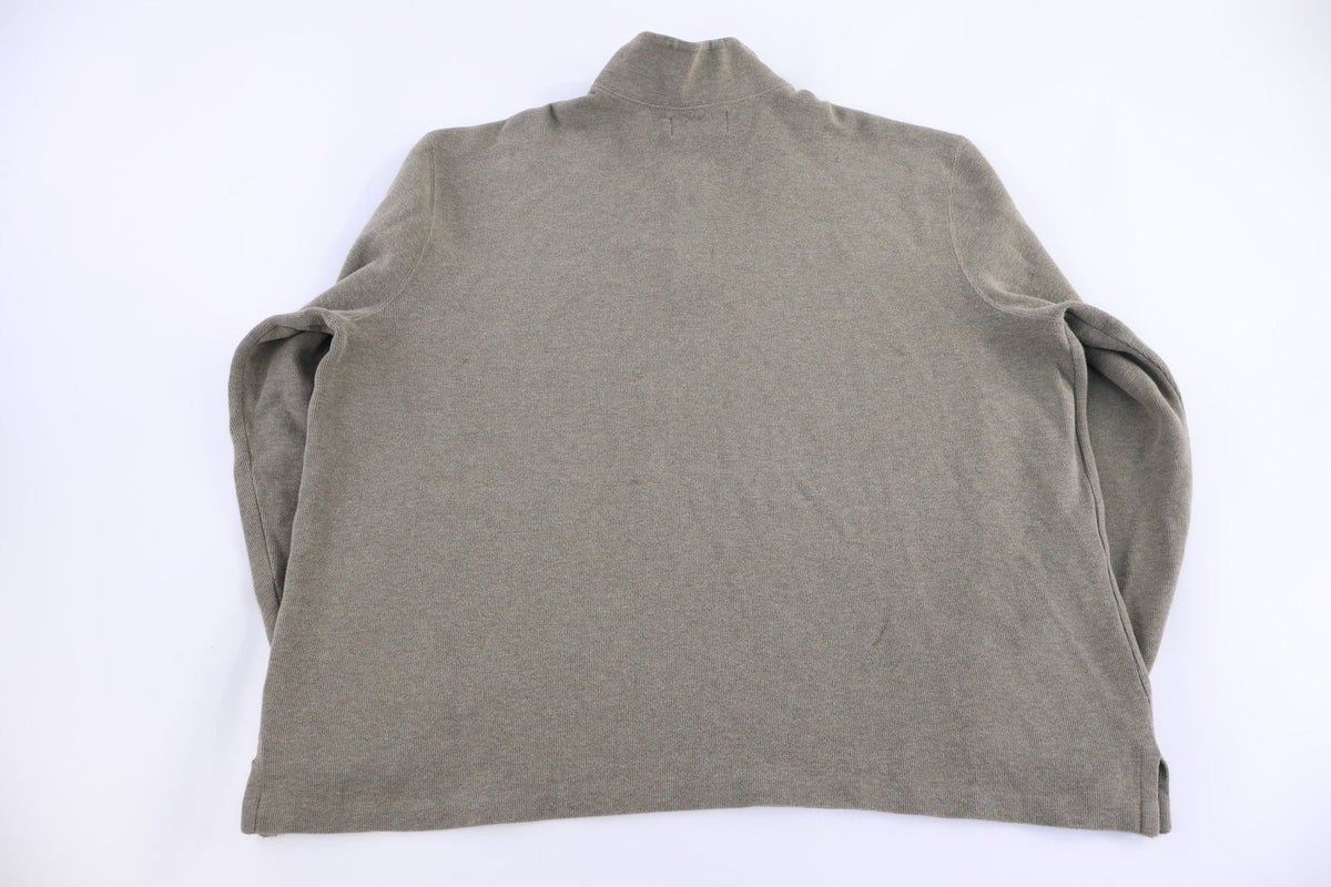 Polo by Ralph Lauren Embroidered Logo Brown Quarter Zip Sweater