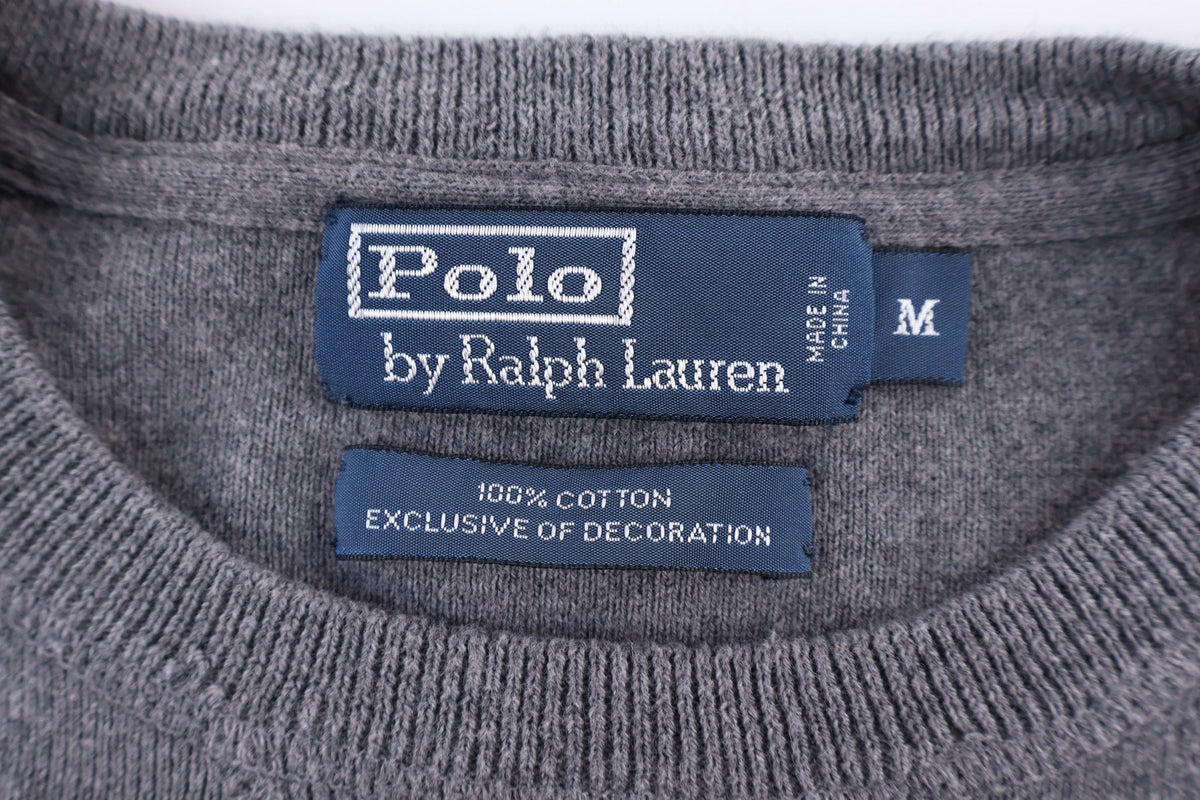 Polo by Ralph Lauren Embroidered Logo Grey Sweater