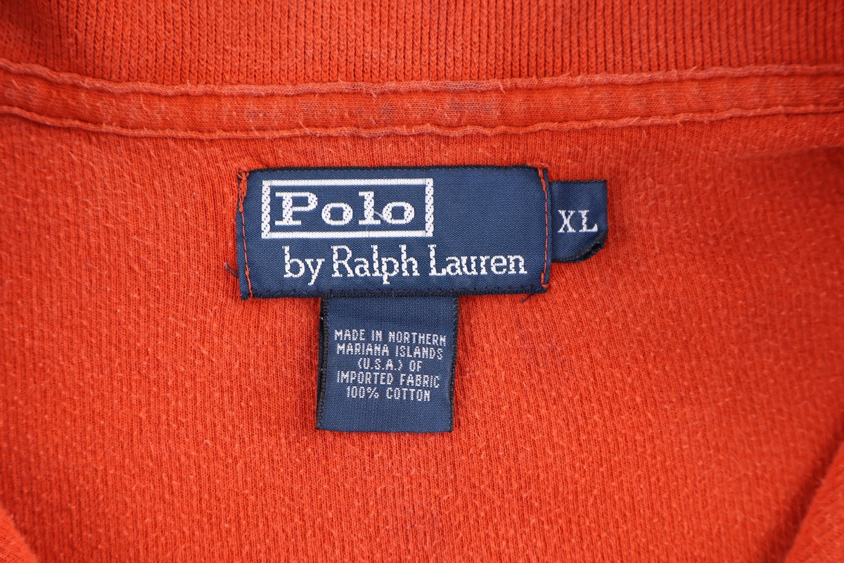 Polo by Ralph Lauren Embroidered Logo Orange Quarter Zip Sweater