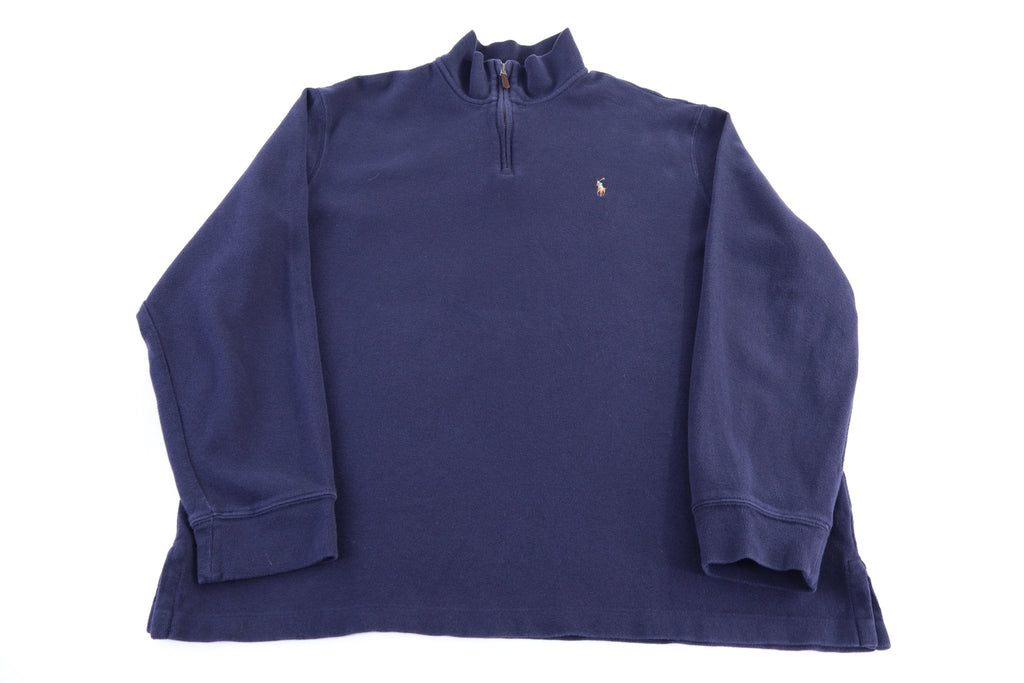 Polo Ralph Lauren Embroidered Logo Blue Quarter Zip Sweater