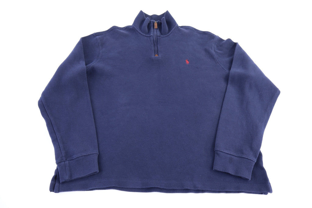 Polo Ralph Lauren Embroidered Logo Blue Quarter Zip Sweater