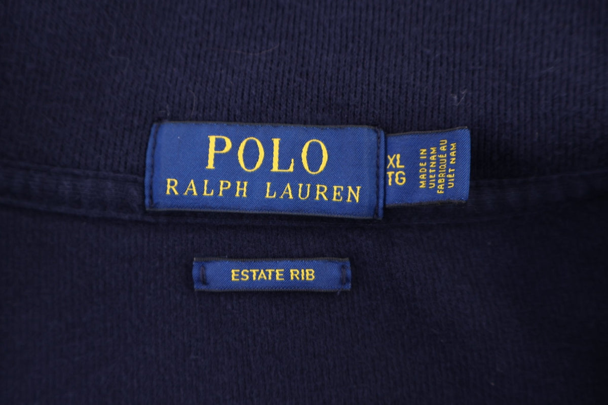 Polo Ralph Lauren Embroidered Logo Blue Quarter Zip Sweater