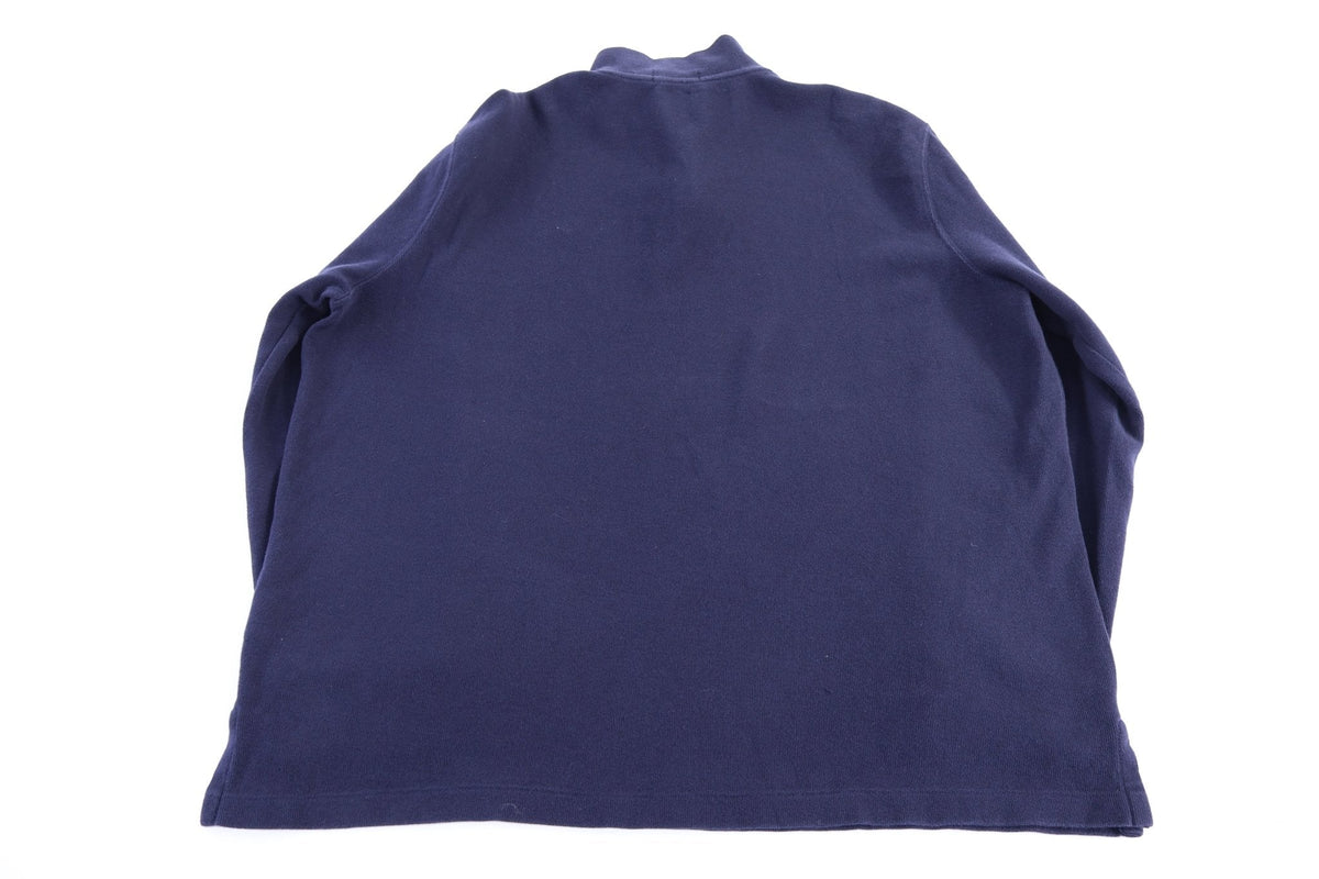 Polo Ralph Lauren Embroidered Logo Blue Quarter Zip Sweater
