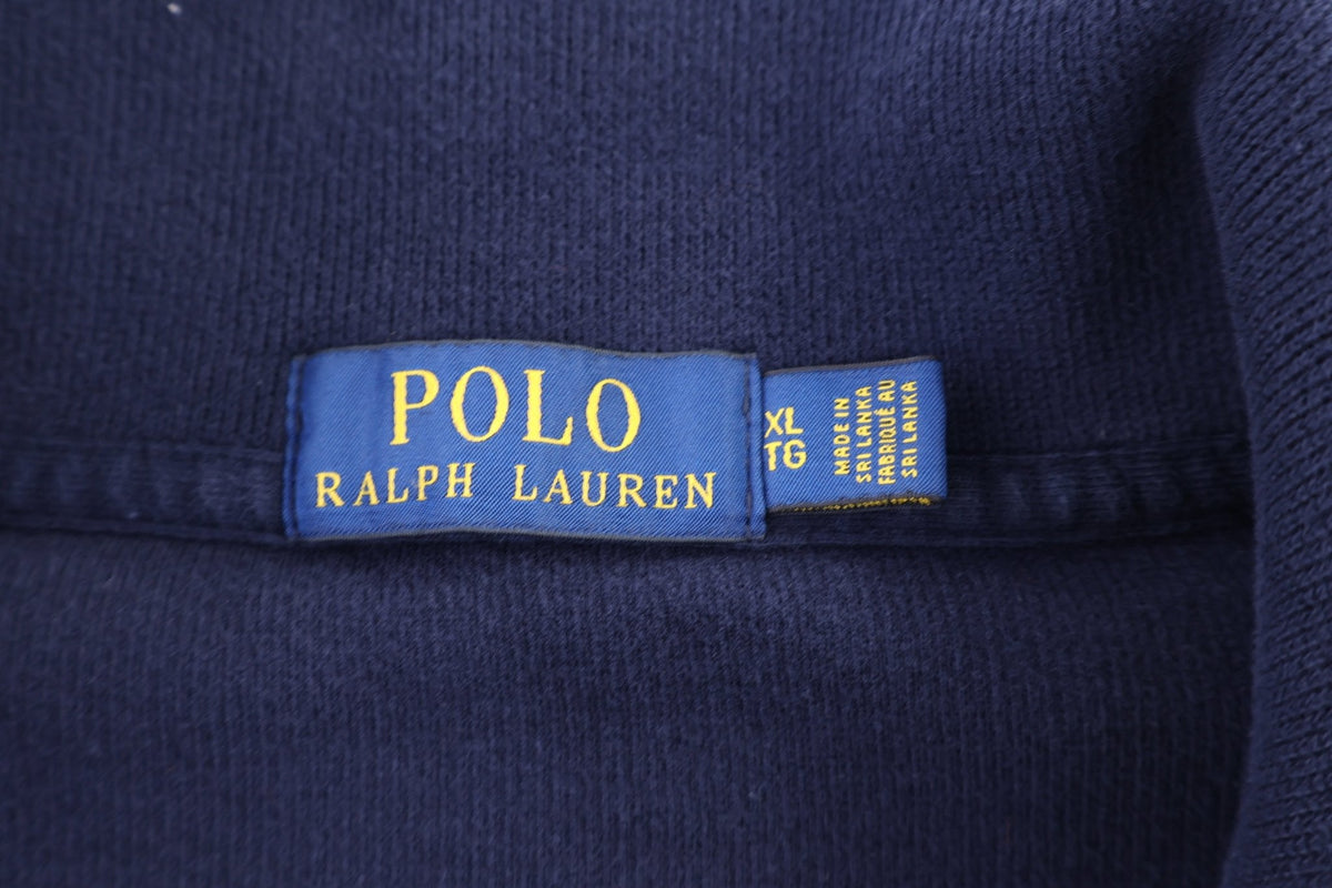 Polo Ralph Lauren Embroidered Logo Blue Quarter Zip Sweater