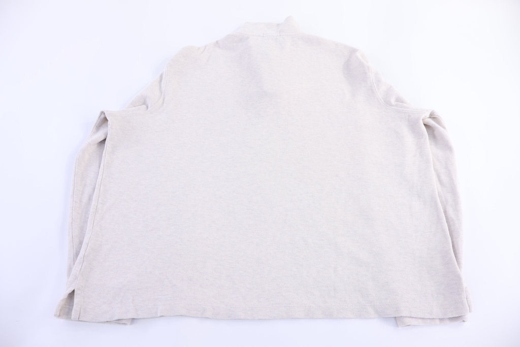 Polo Ralph Lauren Embroidered Logo Tan Quarter Zip Sweater
