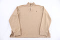 Polo Ralph Lauren Embroidered Logo Tan Quarter Zip Sweater