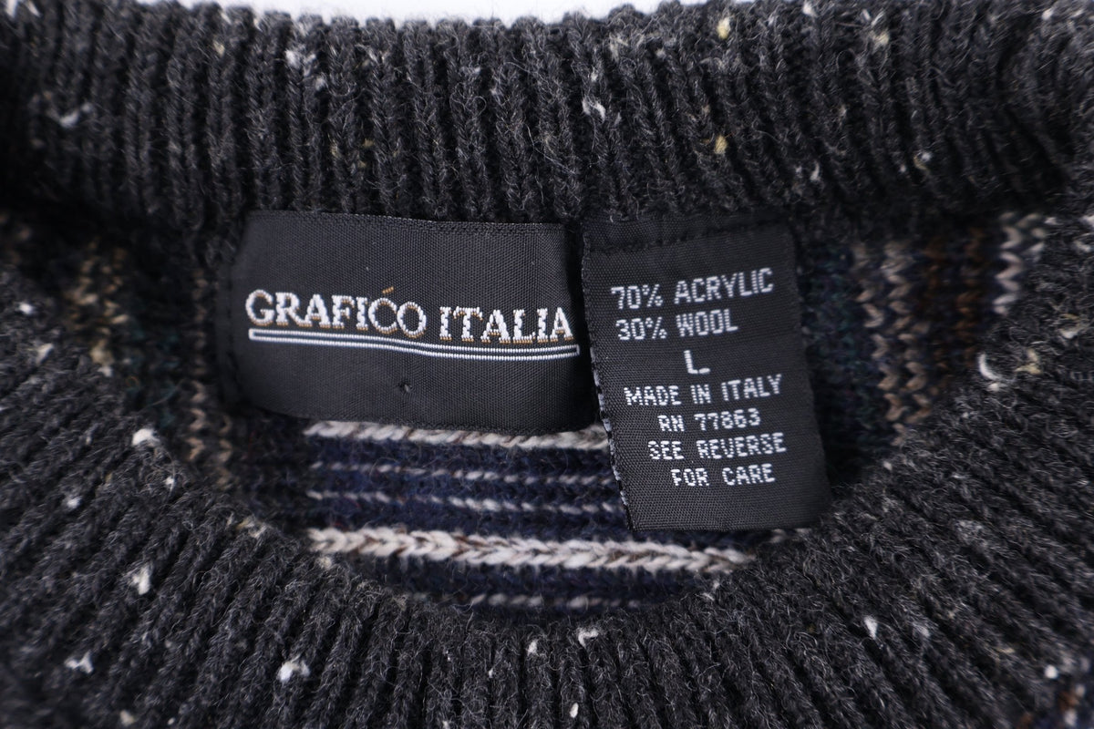 Vintage Grafico Italia Multipattern Knit Sweater