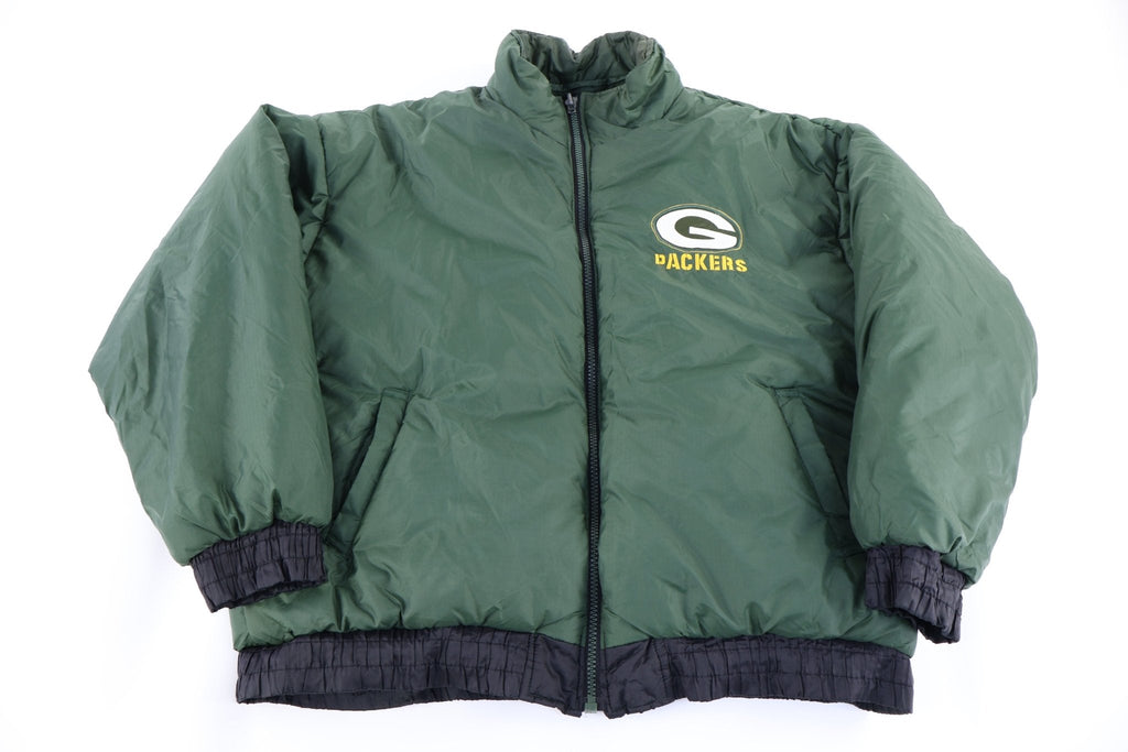Vintage Green Bay Packers Football Full Zip Puffer Jacket product image 4